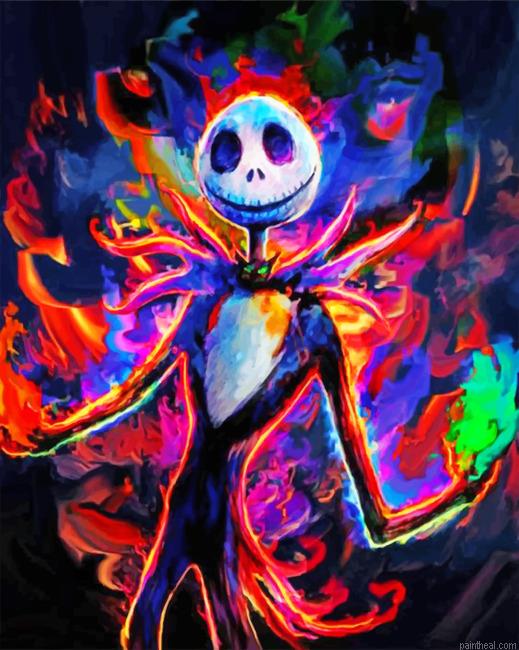 Colorful jack nightmare before christmas painting by numbers.jpeg