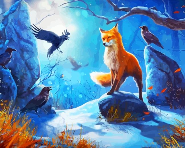 Crows and fox painting by numbers.jpeg