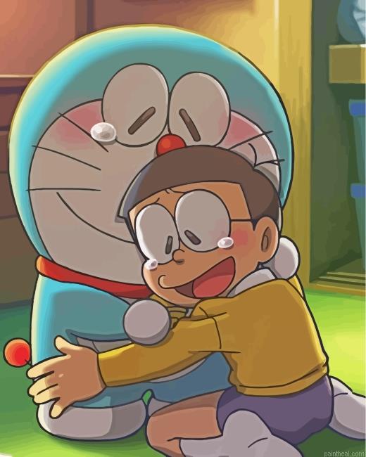 Cute nobita and doraemon painting by numbers.jpeg