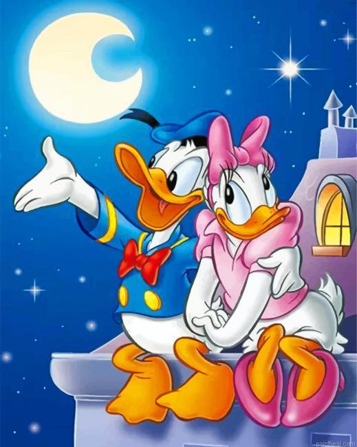Donald duck and daisy painting by numbers.jpeg