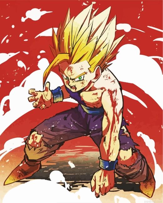 Dragon ball gohan illustration painting by numbers.jpeg
