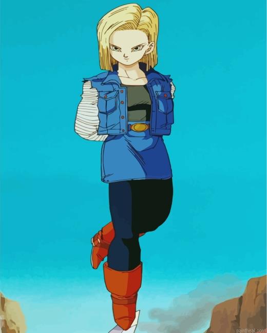 Dragon ball z android 18 painting by numbers.jpeg
