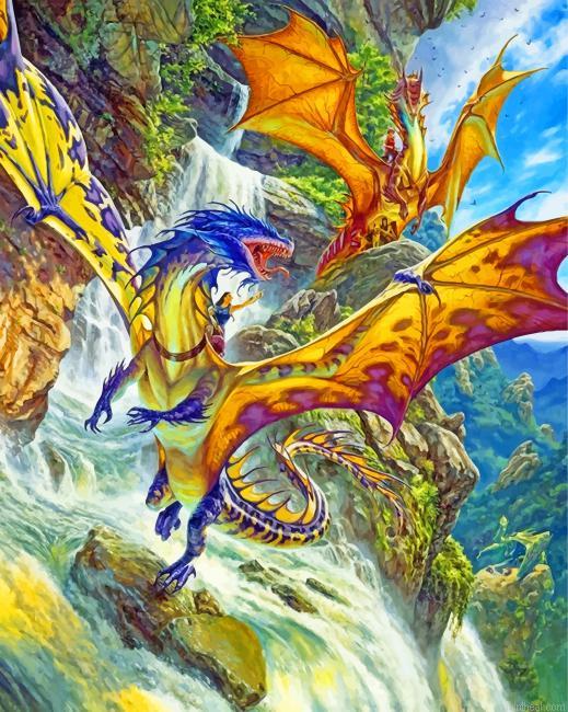 Dragons by waterfall painting by numbers.jpeg