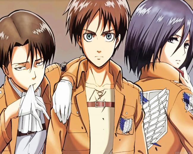 Eren levi mikasa attack on titan painting by numbers.jpeg