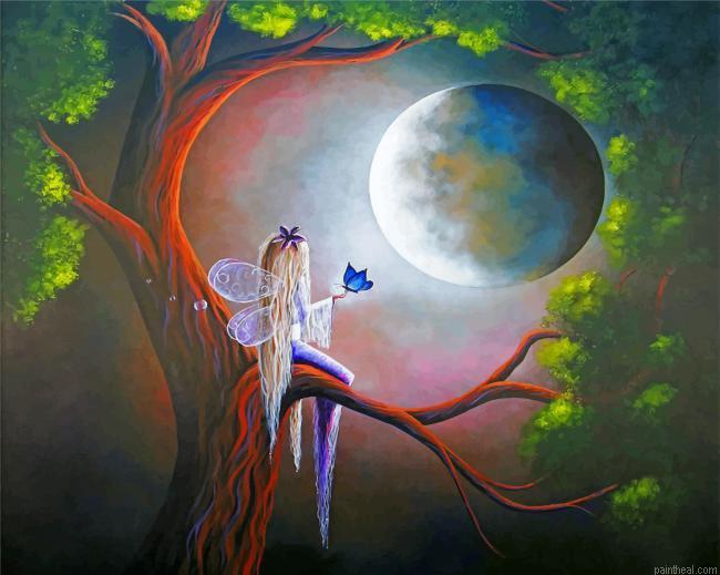 Fantasy fairy on tree painting by numbers.jpeg