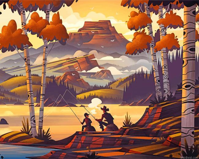 Fisherman and son illustration painting by numbers.jpeg