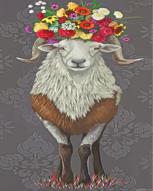 Floral ram painting by numbers.jpeg
