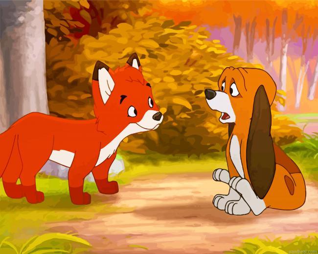 Fox and hound walt disney painting by numbers.jpeg