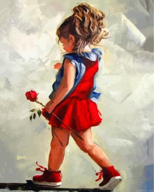 Girl holding a rose painting by numbers.jpeg