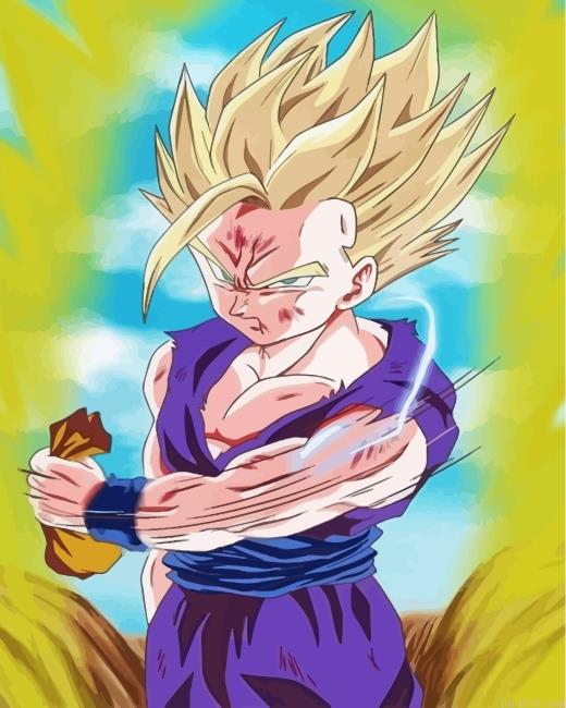 Gohan dragon ball painting by numbers.jpeg