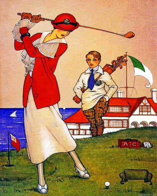 Golfer woman painting by numbers.jpeg