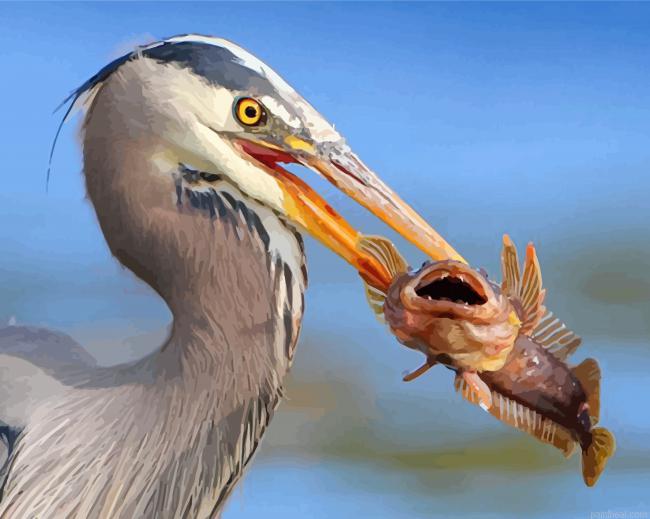 Heron eating a fish painting by numbers.jpeg