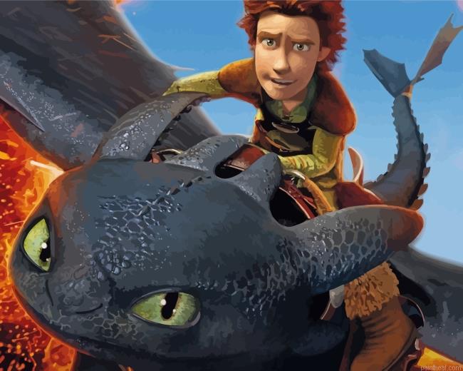 Hiccup on dragon painting by numbers.jpeg
