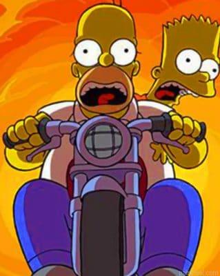 Homer simpson riding a motorcycle painting by numbers.jpeg