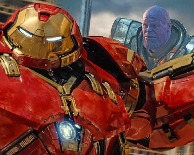 Iron man and thanos painting by numbers.jpeg
