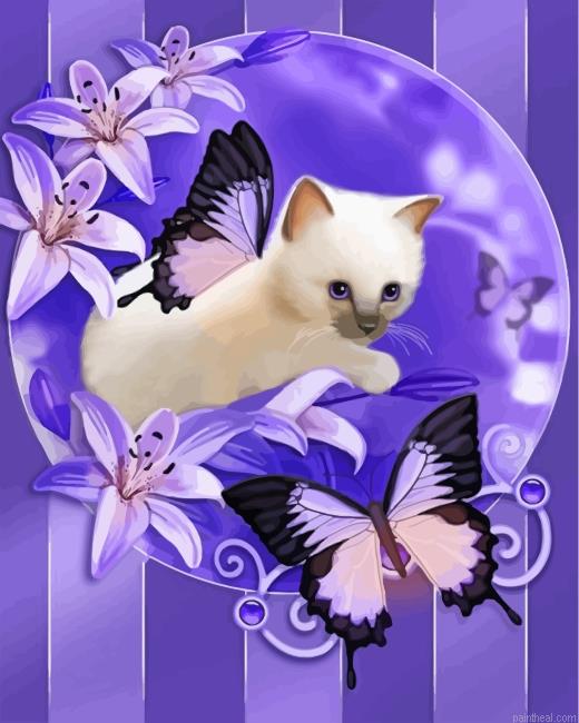 Kitten with purple butterflies painting by numbers.jpeg