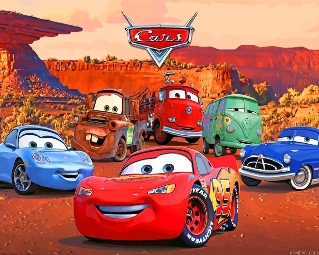 Lightning mcqueen and friends painting by numbers.jpeg