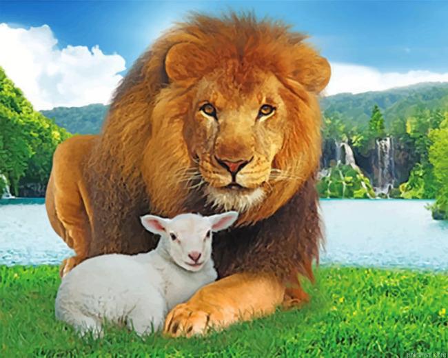 Lion and lamb painting by numbers.jpeg