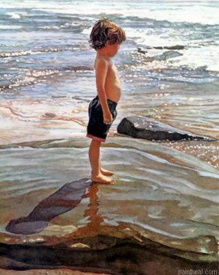 Little boy on the beach steve hanks painting by numbers.jpeg