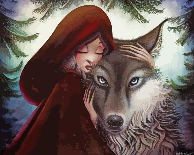 Little red riding with wolf painting by numbers.jpeg