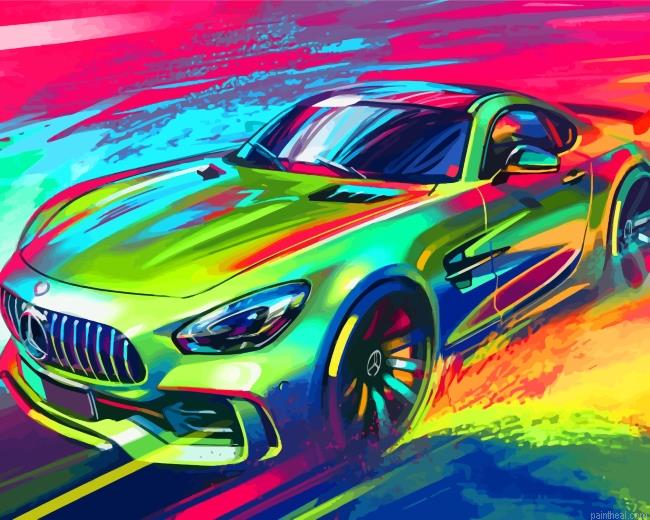 Mercedes car art painting by numbers.jpeg