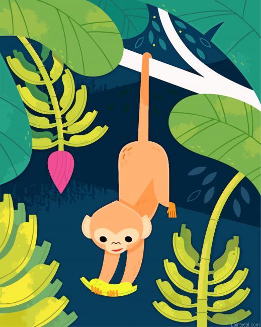 Monkey illustration painting by numbers.jpeg
