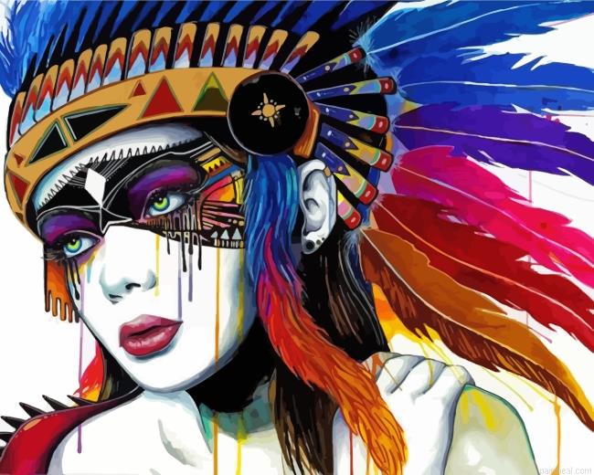 Native american lady painting by numbers.jpeg