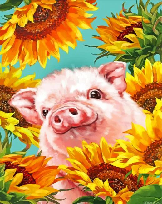 Pig with sunflowers painting by numbers.jpeg
