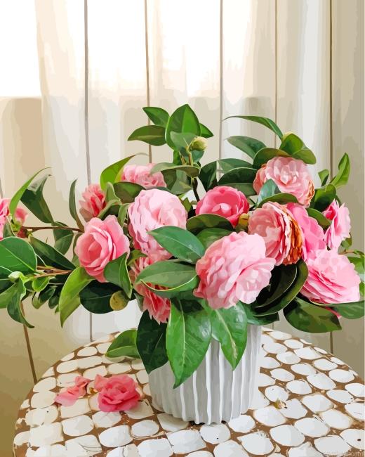 Pink camellia bouquet painting by numbers.jpeg