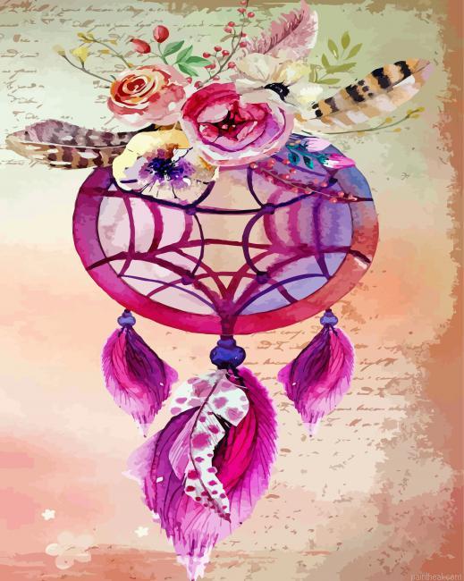 Pink dream catcher painting by numbers.jpeg