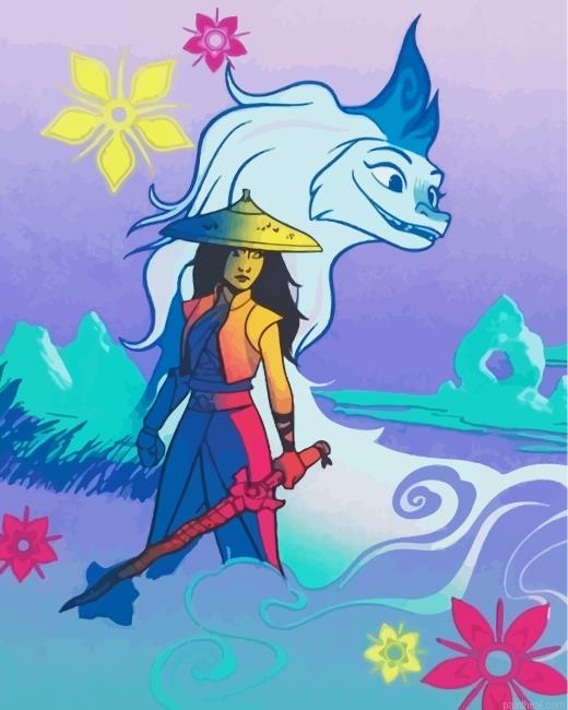 Raya and the last dragon illustration painting by numbers.jpeg