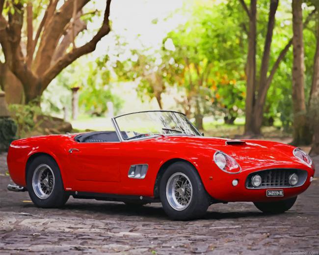 Red classic ferrari painting by numbers.jpeg
