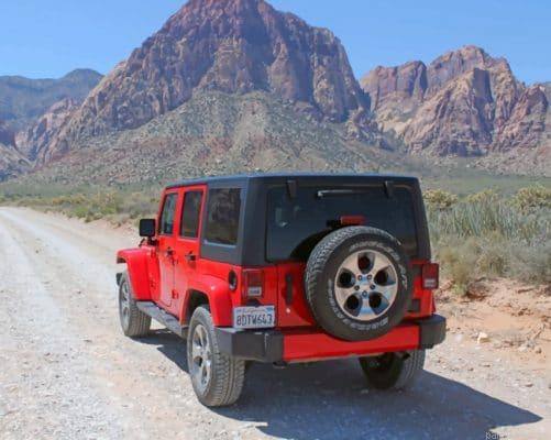 Red jeep wrangler in nevada painting by numbers.jpeg