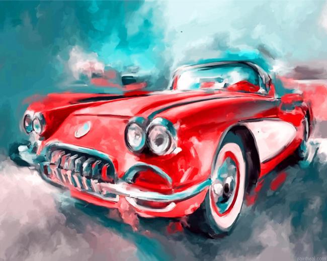 Red vintage car painting by numbers.jpeg