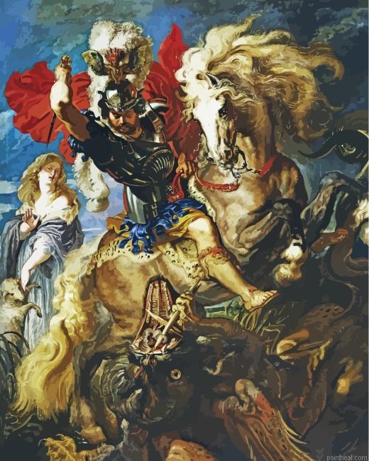 Saint george and the dragon painting by numbers.jpeg