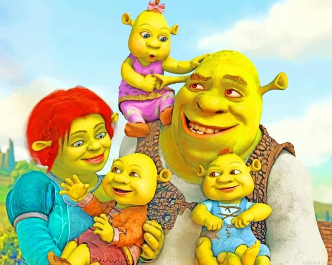Shrek and his family painting by numbers.jpeg