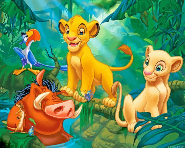 Simba nala timon pumbaa painting by numbers.jpeg