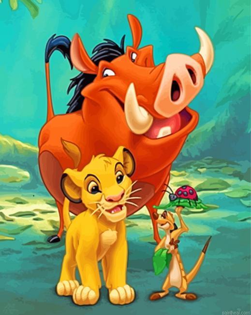 Simba timon and pumbaa lion king painting by numbers.jpeg