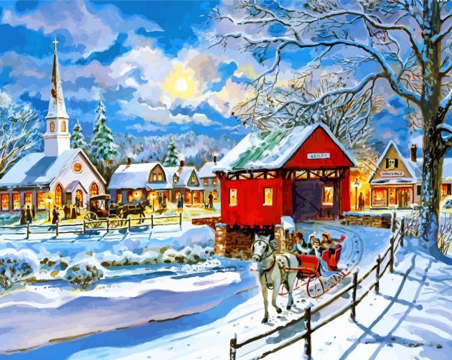 Snow winter country painting by numbers.jpeg
