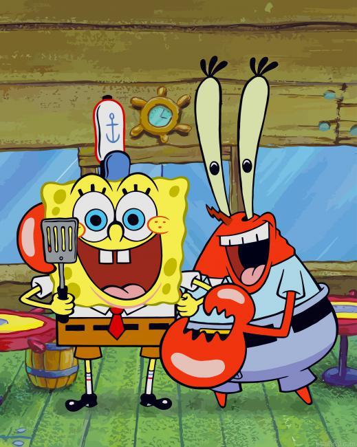 Spongebob and lobster painting by numbers.jpeg
