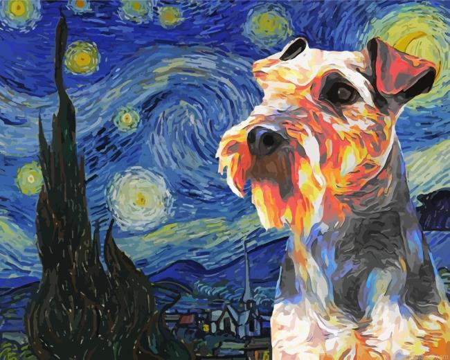 Starry night wirehaired pointing griffon painting by numbers.jpeg