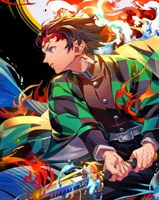 Tanjiro demon slayer painting by numbers.jpeg