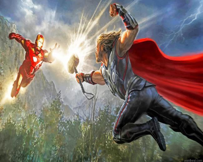 Thor and iron man the avengers painting by numbers.jpeg