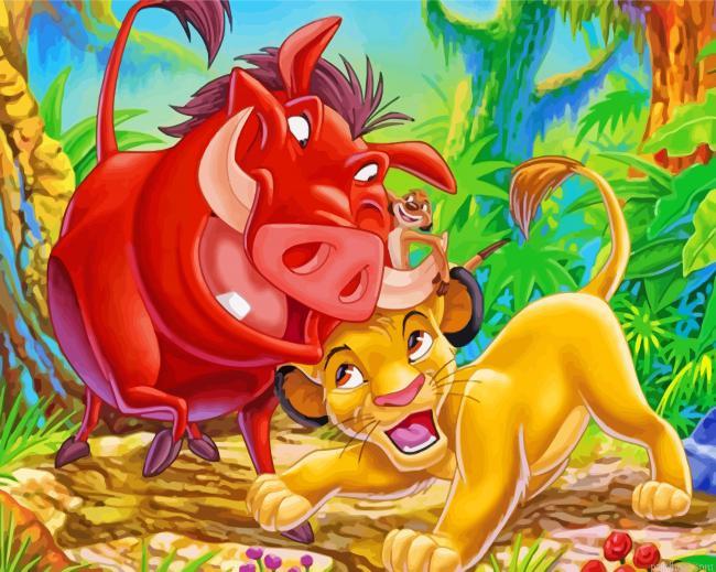Timon and pumbaa and simba painting by numbers.jpeg