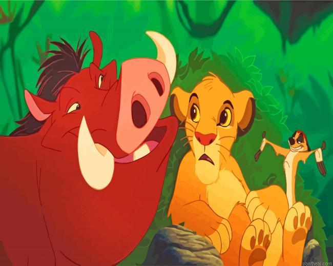 Timon pumbaa and lion painting by numbers.jpeg