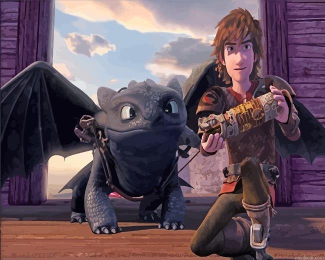 Toothless and hiccup horrendous haddock painting by numbers.jpeg