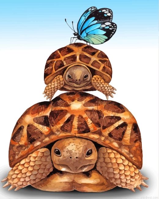 Tortoises and butterfly painting by numbers.jpeg