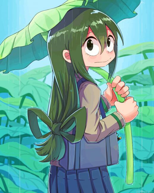 Tsuyu asui anime character painting by numbers.jpeg