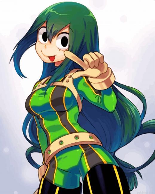 Tsuyu asui my hero academia painting by numbers.jpeg