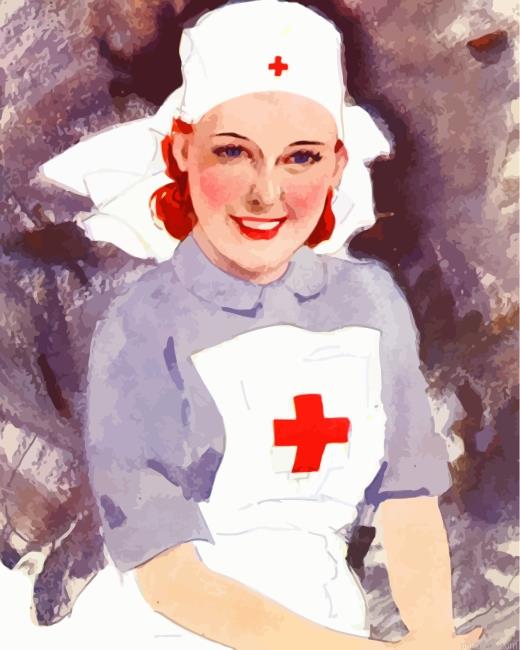 Vintage red cross nurse painting by numbers.jpeg